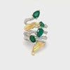 Silver Green Agate "Daffodil" Ring  
