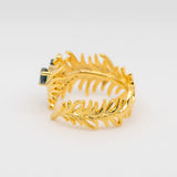 Plum London Blue Topaz Open Ring in Sterling Silver - Heron and Swan