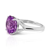 Rosa Concave Amethyst Ring in Sterling Silver - Heron and Swan
