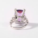 Athena Amethyst Ring in Sterling Silver - Heron and Swan