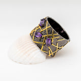 Paradox Amethyst Ring in Sterling Silver - Heron and Swan