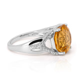 Anzar Concave Citrine Ring in Sterling Silver - Heron and Swan